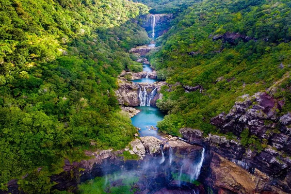 De La Petite Riviere Noire waterfalls mauritius